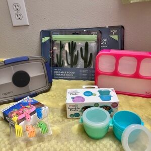 Capera Gray and Blue Food Storage Container